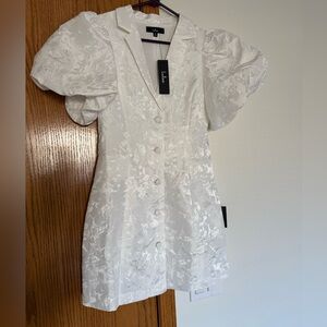 Lulu's White Floral Mini Dress